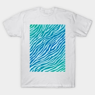 Savage Blue Green Tiger Pattern Animal Print Wild Safari T-Shirt